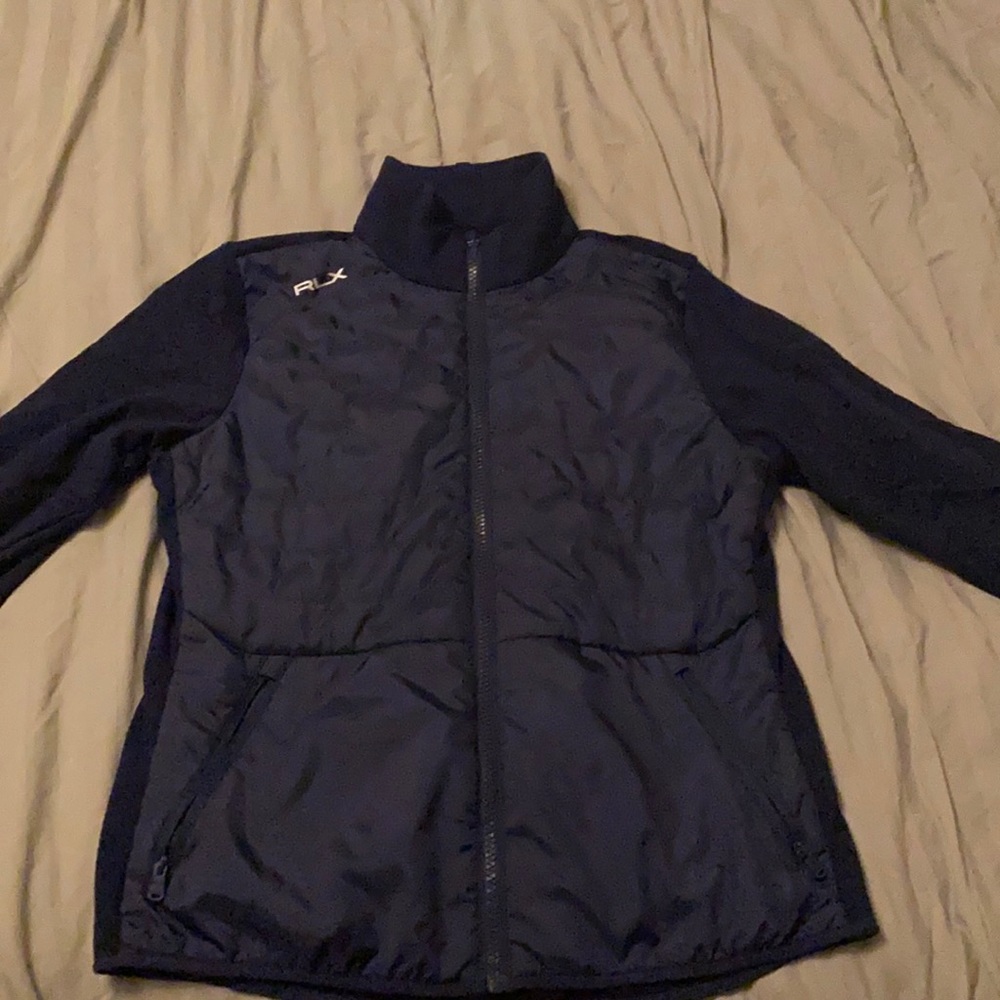 Rlx long sleeve athletic zip up | navy blue